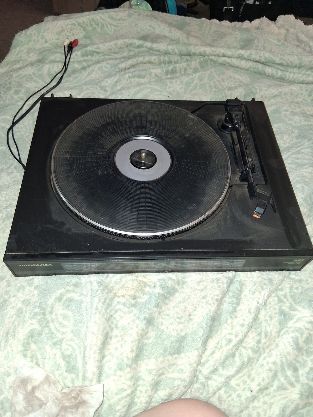 Vintage 1980s Black Turntable Record Player - Black - Picture 1 of 5
